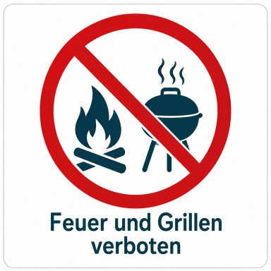 Feuer und Grillen verboten am Weitsee Seebad Schnaitsee – Brandschutzregel am Badesee